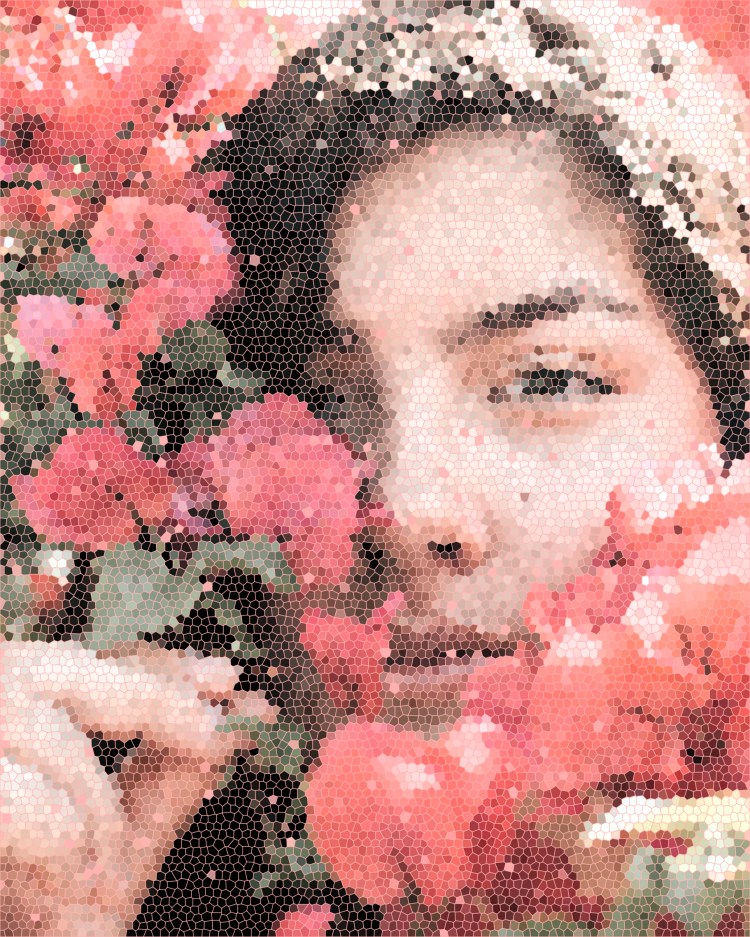 The photo with the stained glass 